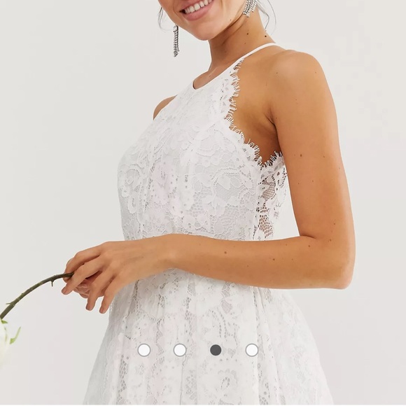 ASOS Lace Halter Neck Maxi Wedding Dress - Picture 4 of 12